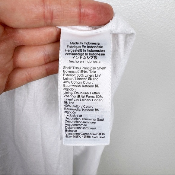 J. Crew Cross Back Beach Dress Linen Cotton Blend White Size L NWT - Picture 9 of 9